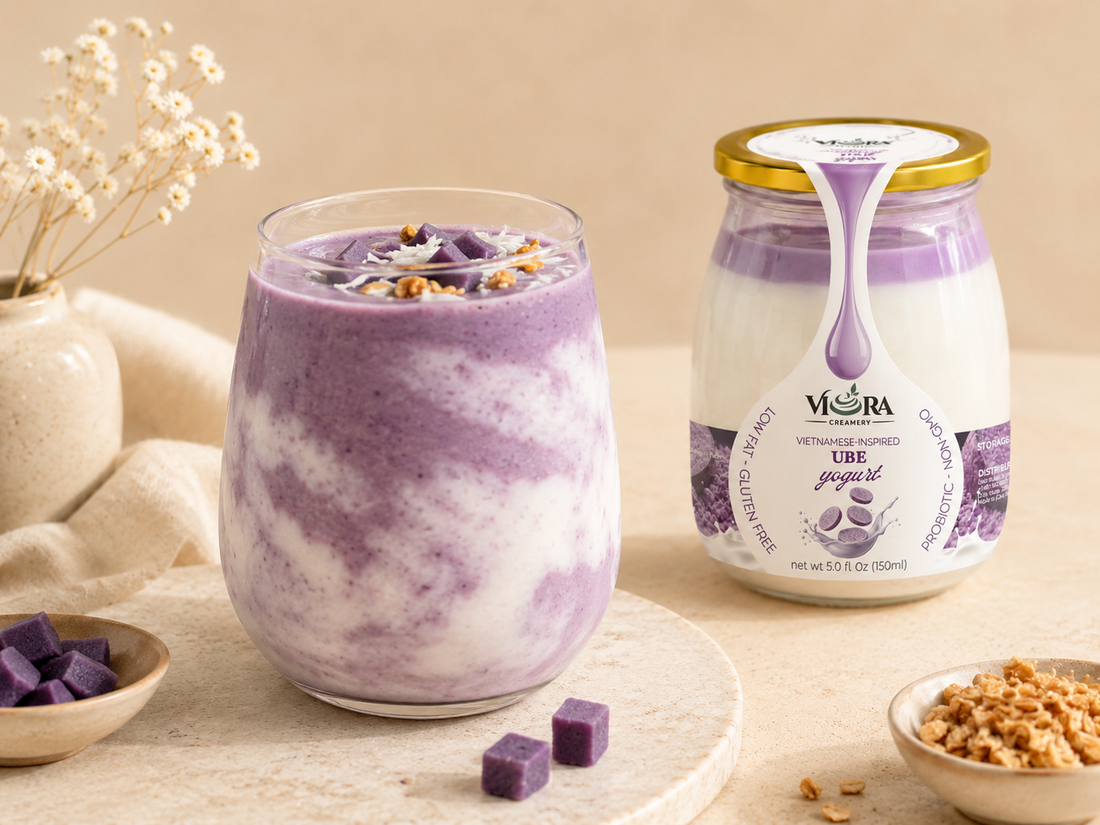 Creamy Ube Yogurt Smoothie with Vietnamese-Style Yogurt