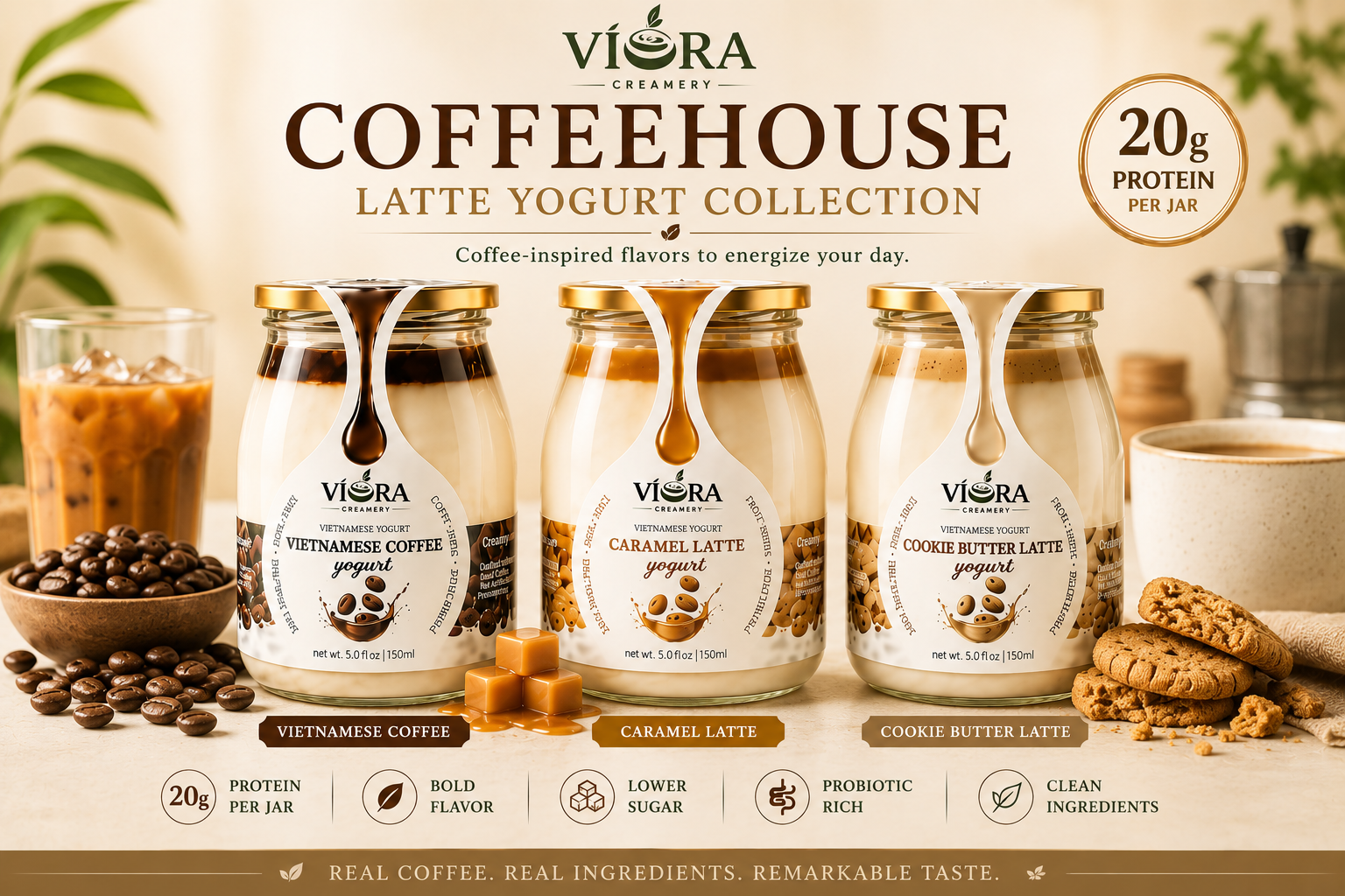 Caramel Latte Vietnamese-Style Yogurt | VIORA Creamery – Viora
