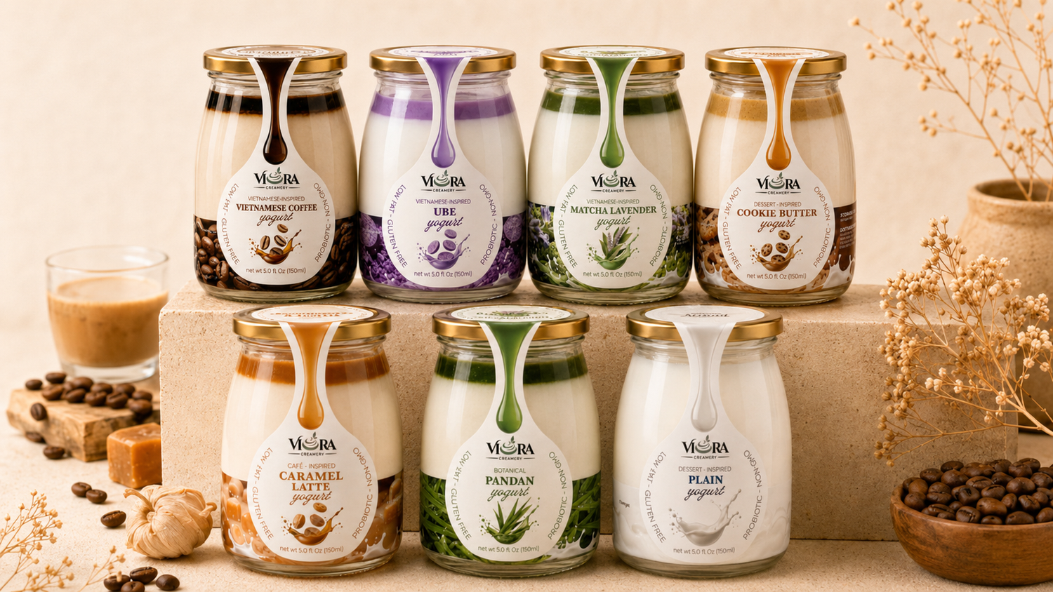 Viora Creamery seven signature Vietnamese yogurt flavors